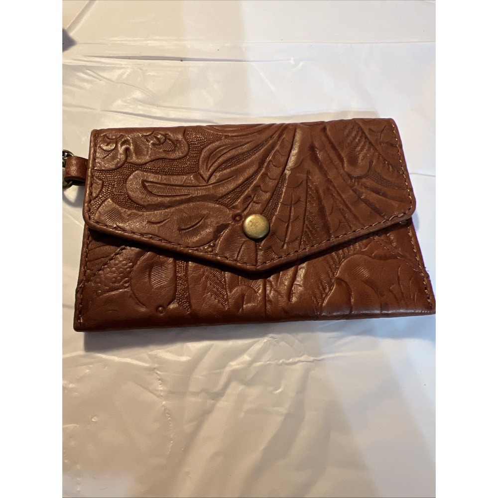 American leather company Monica coin purse Brandy tooled